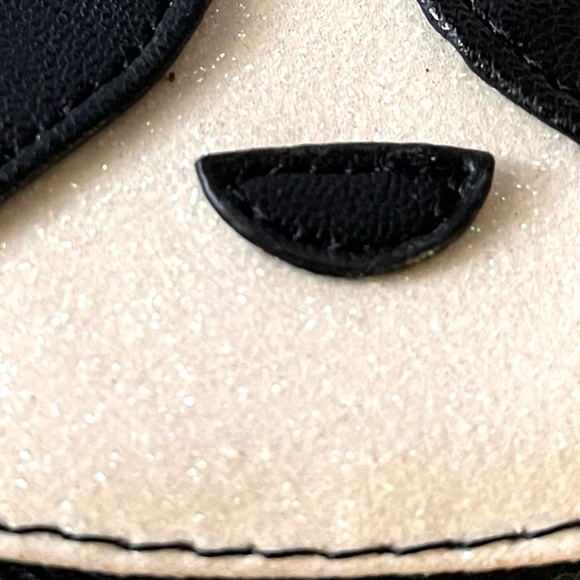 Betsey Johnson Crazy Cat Lady Card Coin Purse Wristlet Quirky Kitty Glitter NEW - Picture 7 of 13